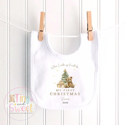 My First Christmas Sleepsuit, Personalised My First Christmas Babygrow, Baby’s 1st Christmas Outfit, Newborn Christmas Outfit, First Xmas