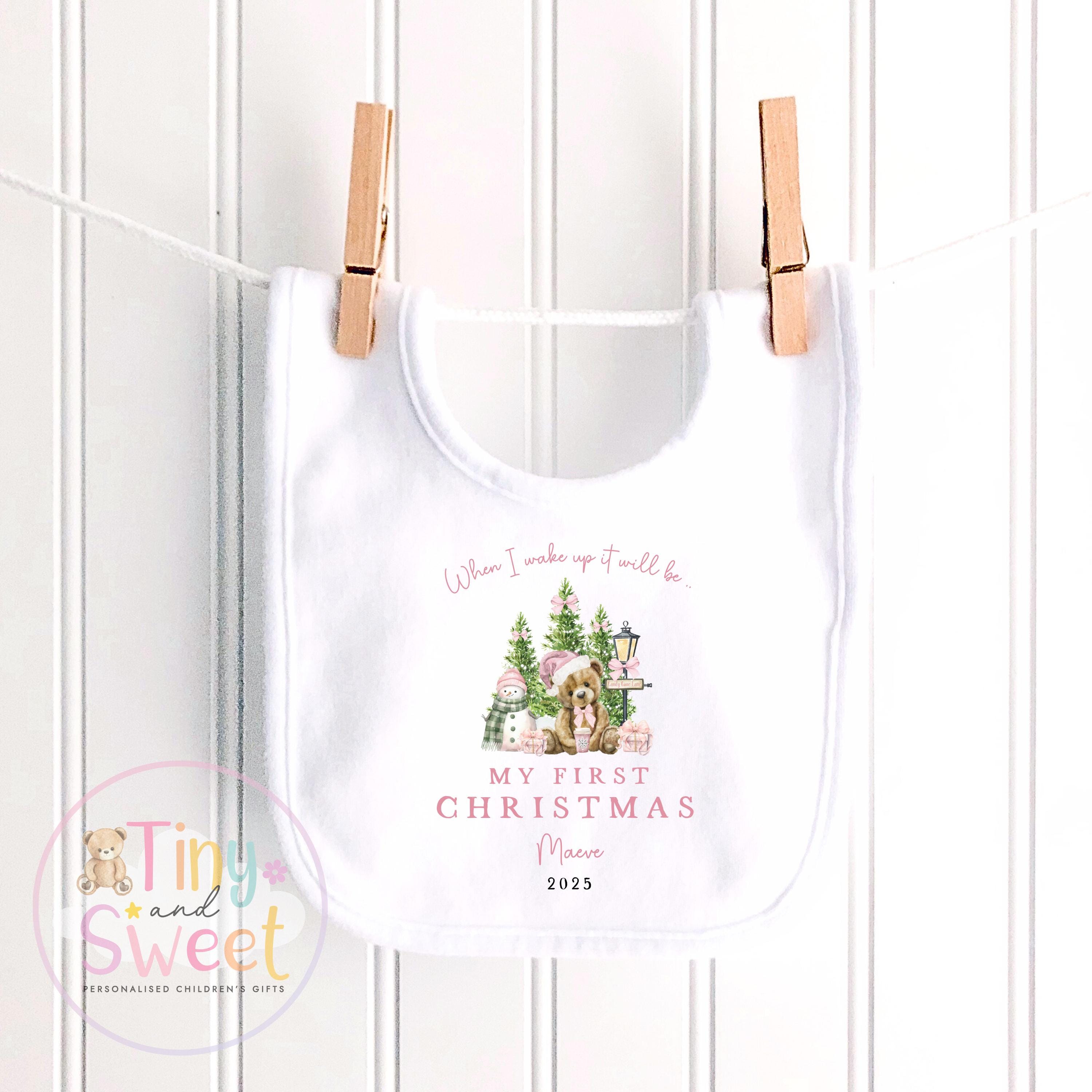 Personalised Babies First Christmas Sleepsuit, Babies 1st Xmas Gift Idea, Pyjamas, 1st Xmas Babygrow, Christmas Outfit for baby, Teddy