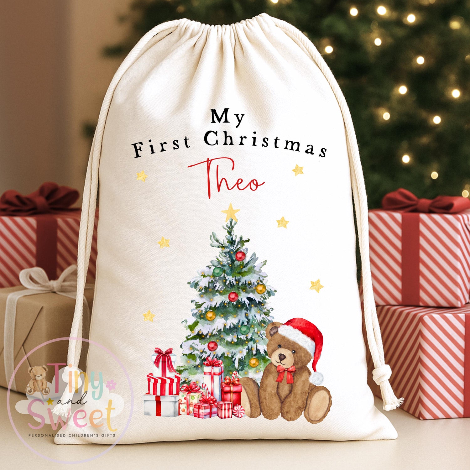 Personalised Christmas Sack, My First Christmas Sack, Santa sack, Babies 1st Christmas, Christmas Eve Bag, Custom Baby Gift, Baby Girl/Boy