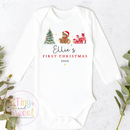 My First Christmas Sleepsuit, Personalised My First Christmas Babygrow, Baby’s 1st Christmas Outfit, Newborn Christmas Outfit, First Xmas