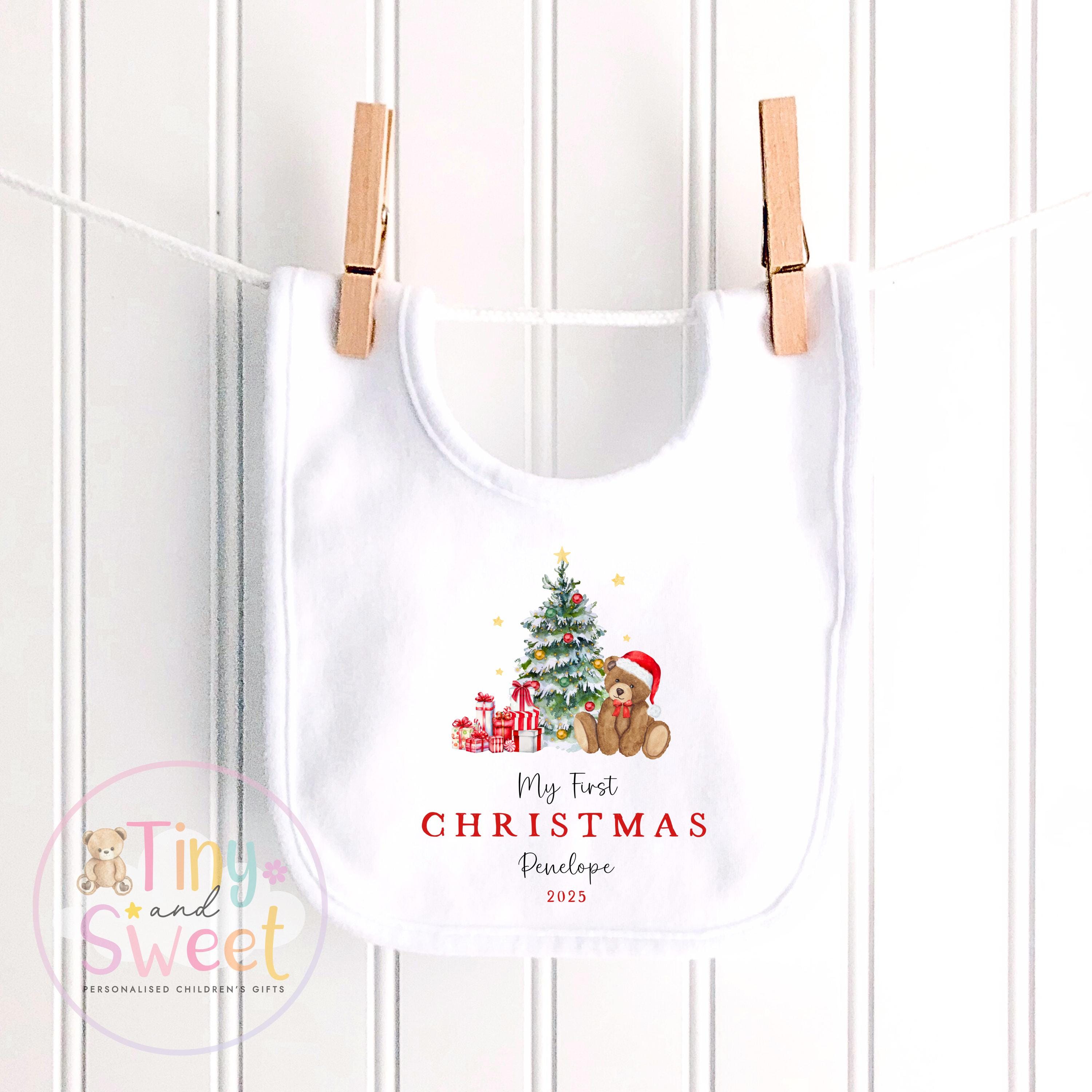 My First Christmas Sleepsuit, Personalised My First Christmas Babygrow, Baby’s 1st Christmas Outfit, Newborn Christmas Outfit, First Xmas