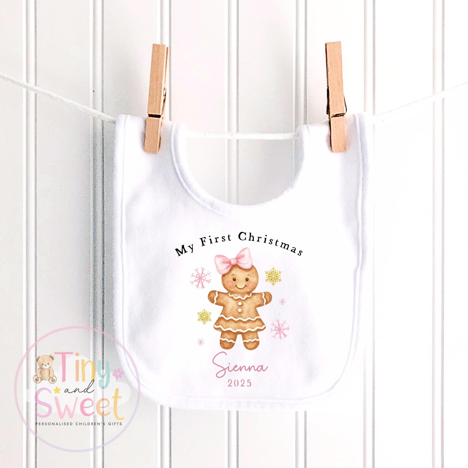 Personalised Babies First Christmas Sleepsuit, Babies 1st Xmas Gift Idea, Pyjamas, 1st Xmas Babygrow, Christmas Outfit for baby, Gingerbread