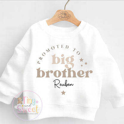 Promoted to Big Brother Sweatshirt - Pregnancy Announcement T Shirt, New Sibling Gift