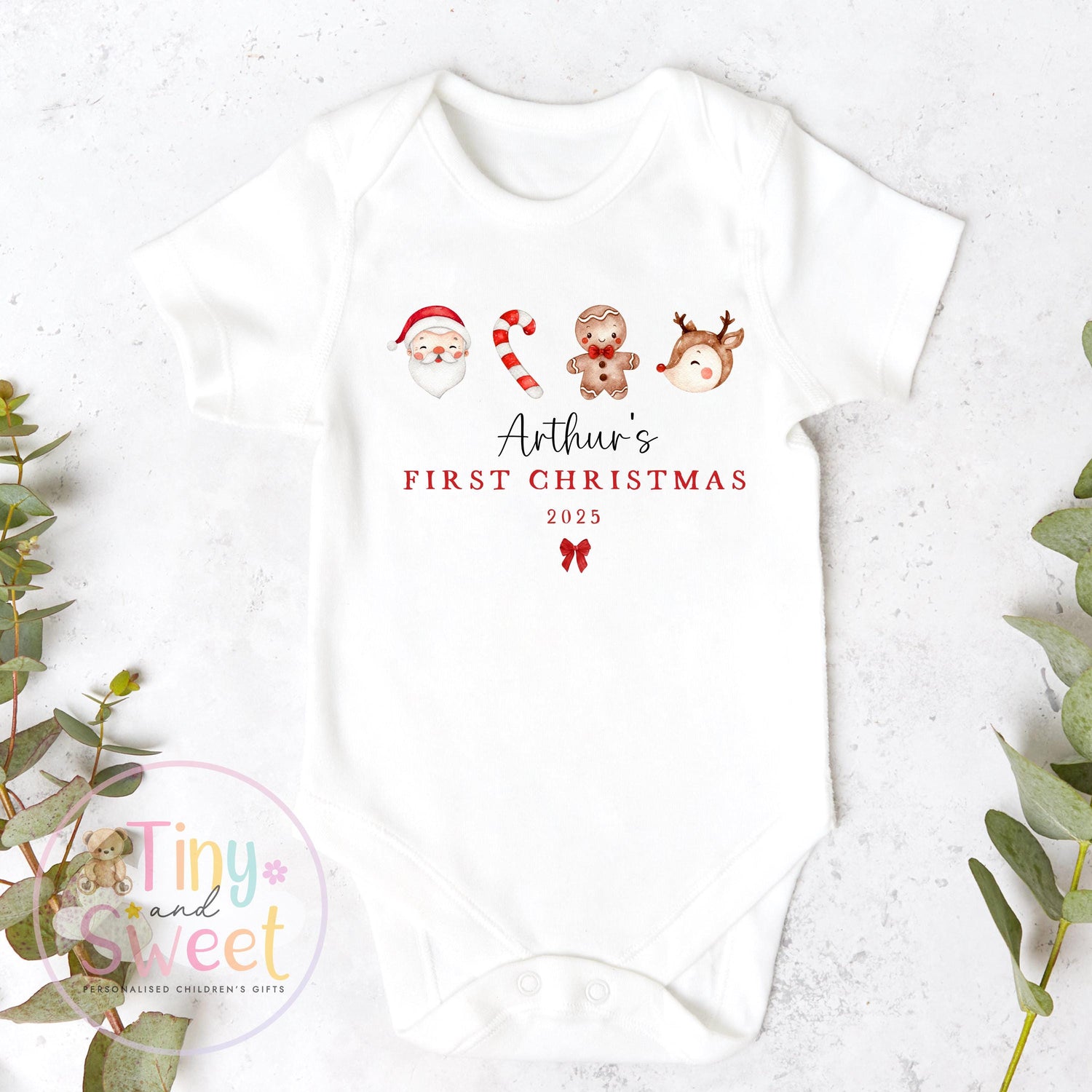 Personalised First Christmas Baby Grow , My First Christmas, Custom Name Sleepsuit, Baby’s First Christmas, Xmas Baby Outfit