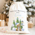 Blue Teddy Bear Winter Wonderland Personalised Christmas Sack