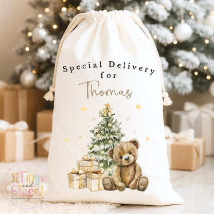 My first Christmas Sack, Personalised Christmas Bag, Santa sack, Babies 1st Christmas, Christmas Eve Bag, Custom Baby Gift, Baby Girl/Boy