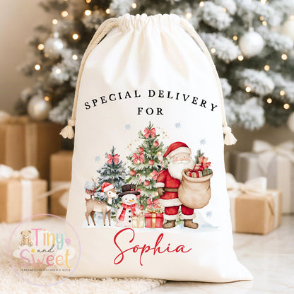 My first Christmas Sack, Personalised Christmas Bag, Santa sack, Babies 1st Christmas, Christmas Eve Bag, Custom Baby Gift, Baby Girl/Boy