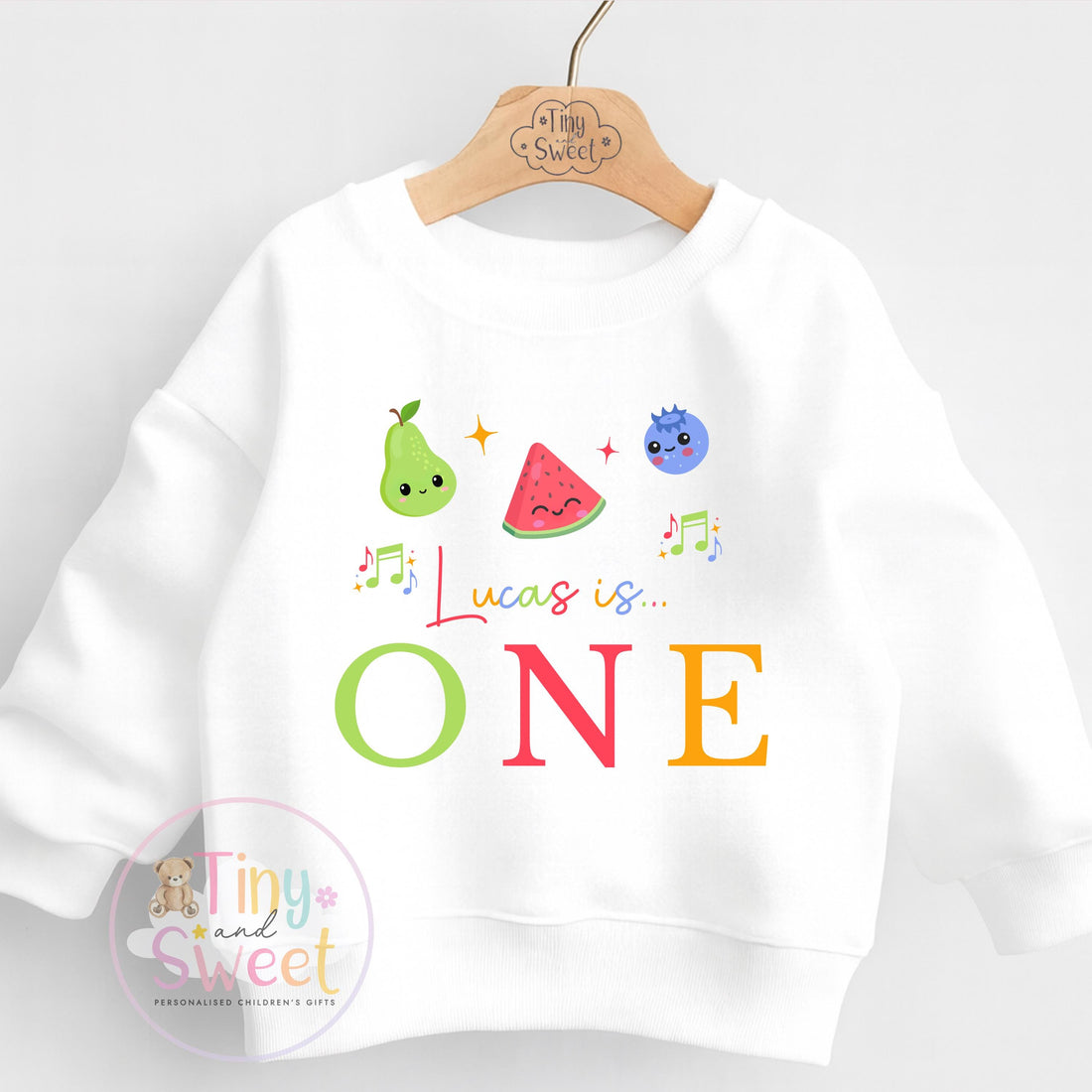 Personalised Dancing Fruit Birthday T Shirt, Custom Fruit Birthday Sweatshirt, 1st, 2nd, 3rd, 4th, Sensory Fruits Birthday T-Shirt