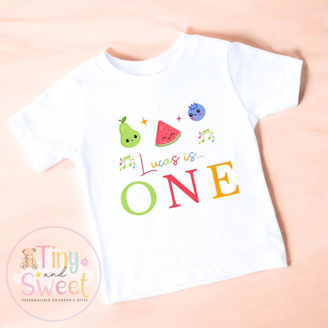 Personalised Dancing Fruit Birthday T Shirt, Custom Fruit Birthday Sweatshirt, 1st, 2nd, 3rd, 4th, Sensory Fruits Birthday T-Shirt