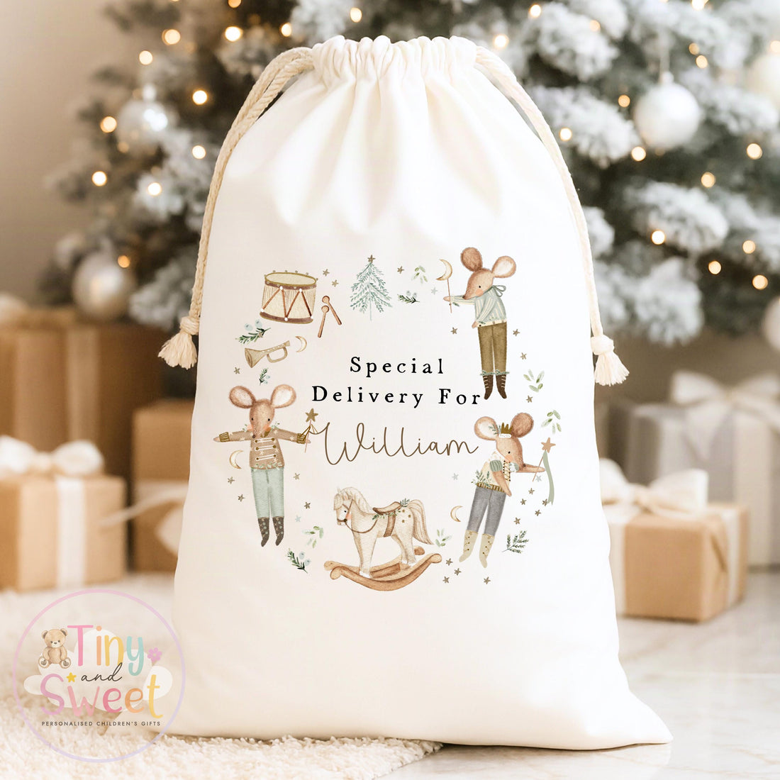 Classic Mouse Personalised Christmas Sack