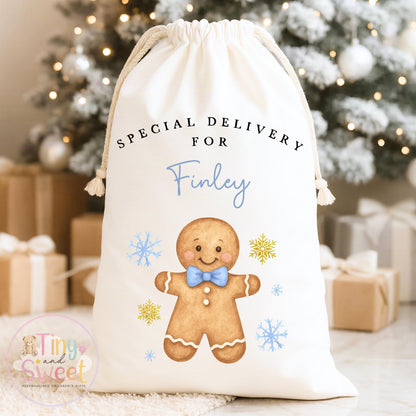 Personalised Christmas Sack, Gingerbread First christmas sack, XL christmas sack, Gingerbread christmas sack, Baby Girl christmas sack