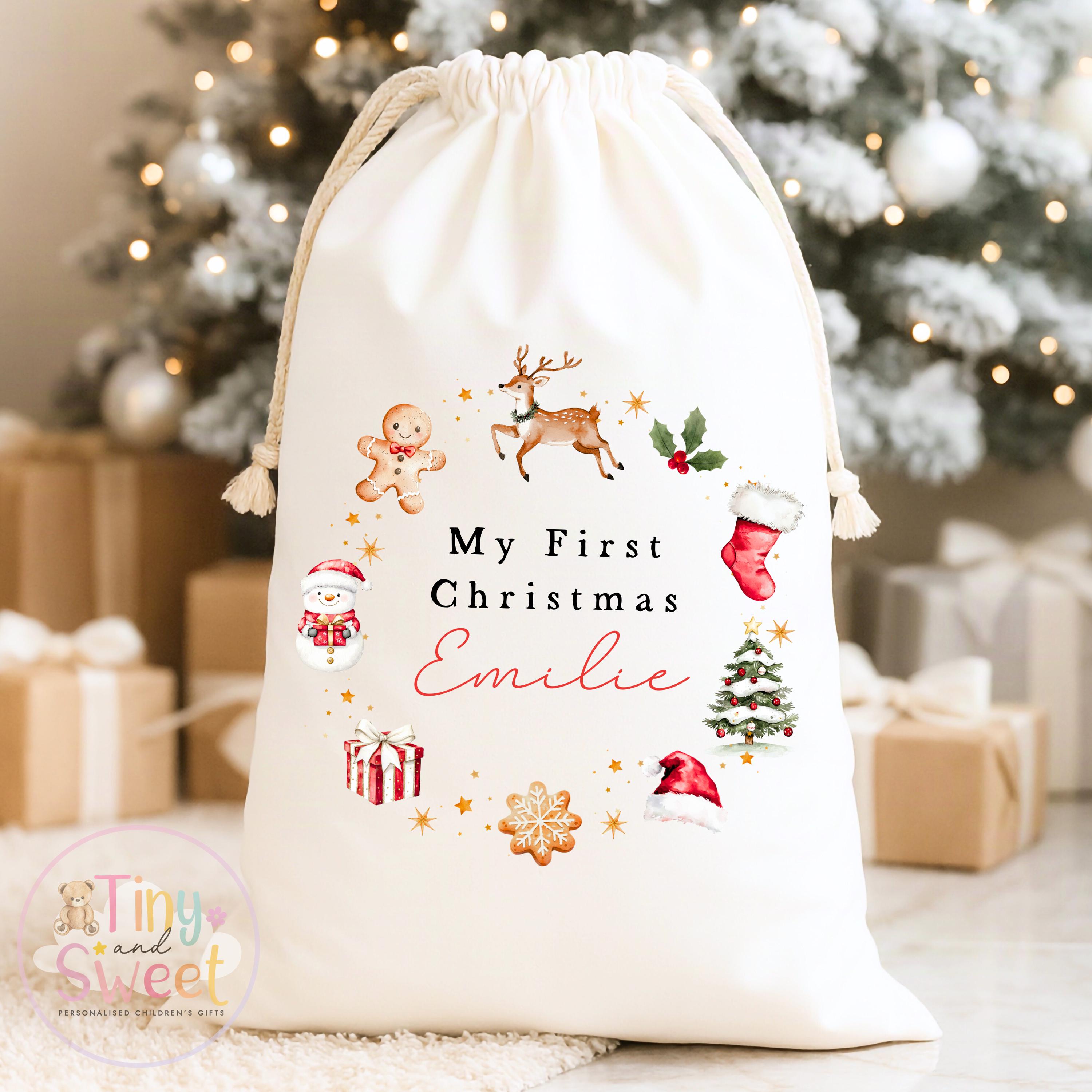 Personalised Christmas Sack, My First Christmas Sack, Santa sack, Babies 1st Christmas, Christmas Eve Bag, Custom Baby Gift, Baby Girl/Boy