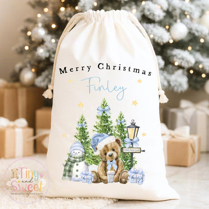 Personalised Christmas Sack, Boys Teddy First christmas sack, XL christmas sack, Teddy christmas sack, Baby Boy christmas sack