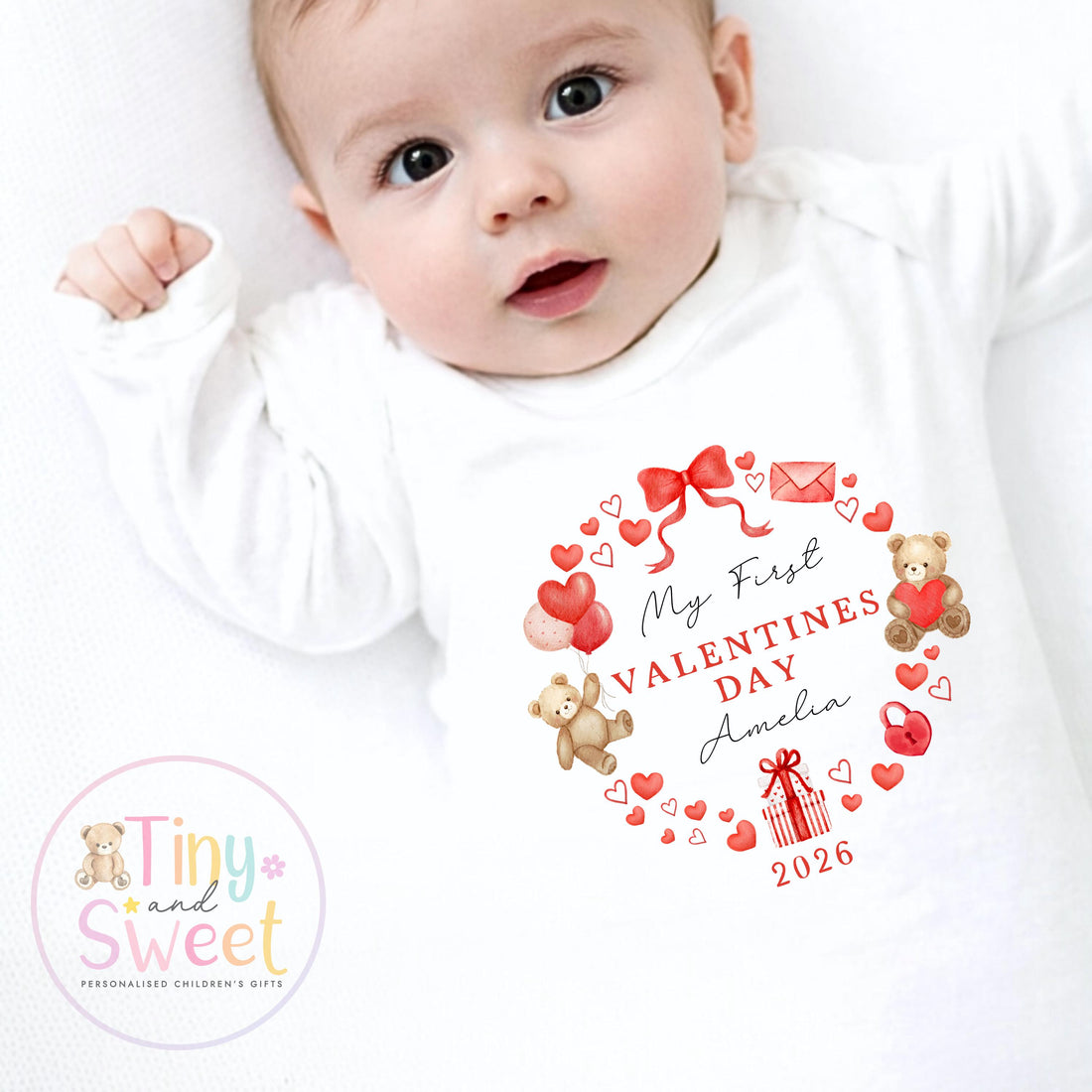 My First Valentines Day babygrow, 1st valentines day sleepsuit, 1st Valentines as My Daddy, New Dad Gift, Daddy Valentines