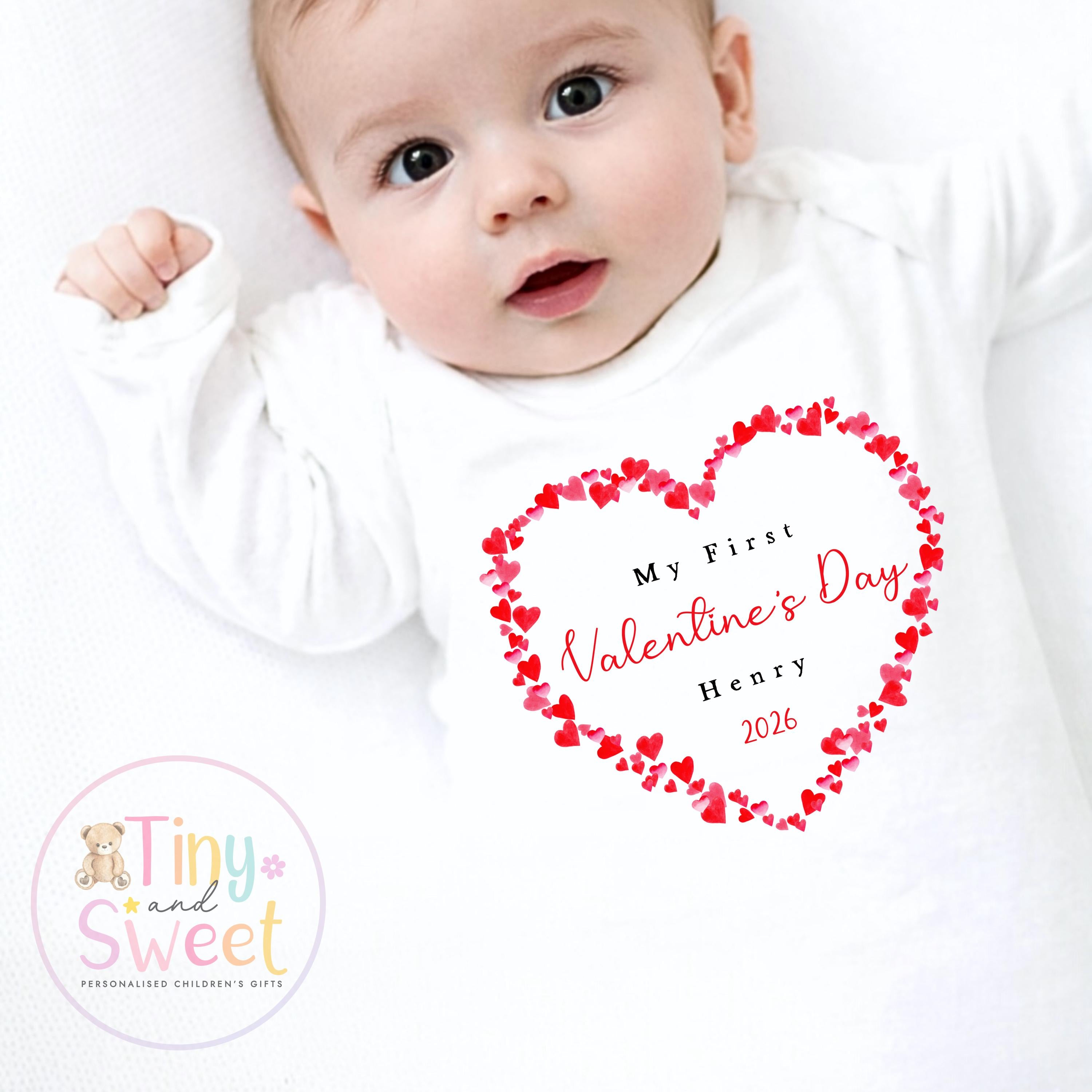 My First Valentines Day babygrow, 1st valentines day sleepsuit, 1st Valentines as My Daddy, New Dad Gift, Daddy Valentines