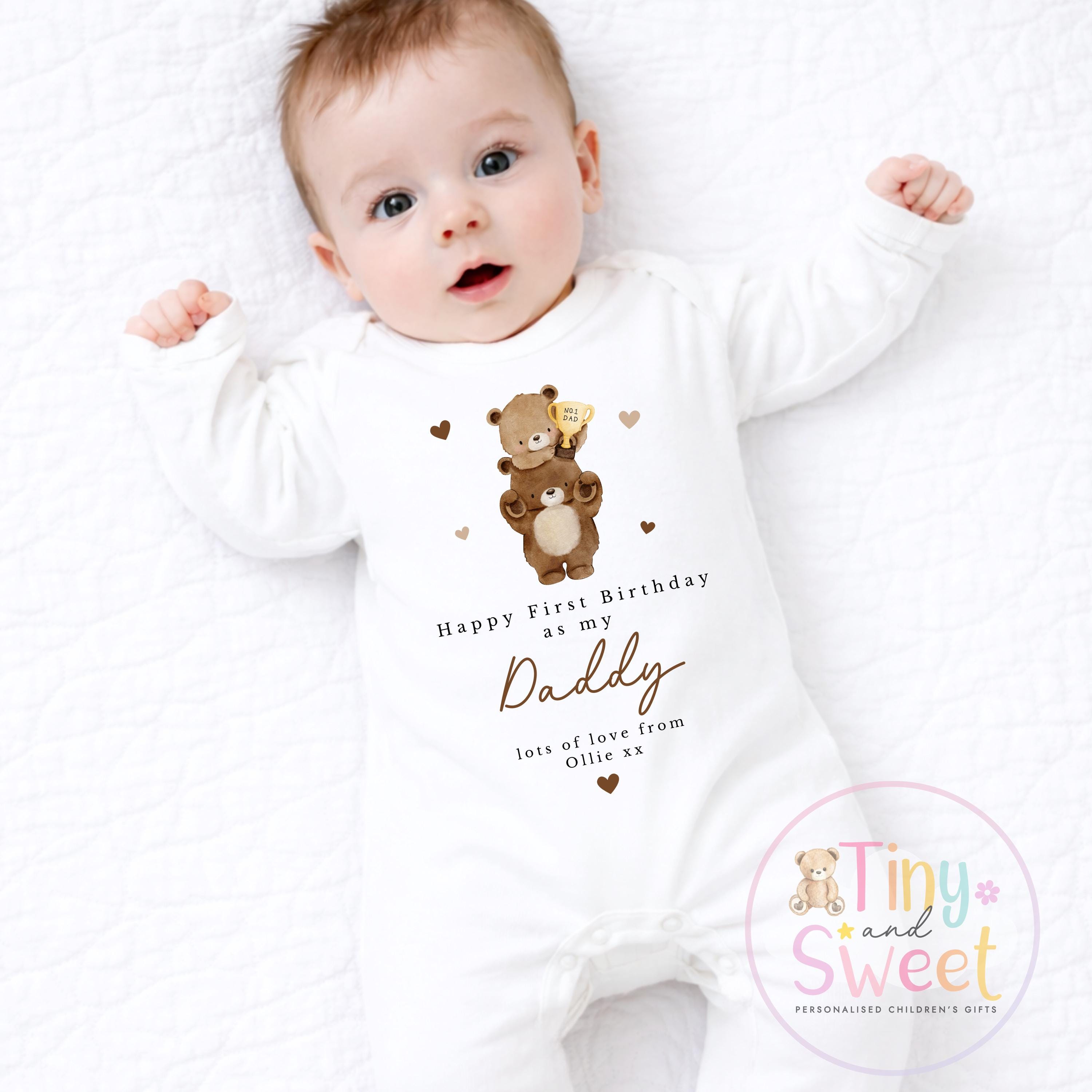 Happy Birthday Daddy, 1st Birthday as My Daddy, New Dad Gift, Dad Birthday, Daddy Birthday, Sleepsuit Babygrow Bodysuit Dad Birthday
