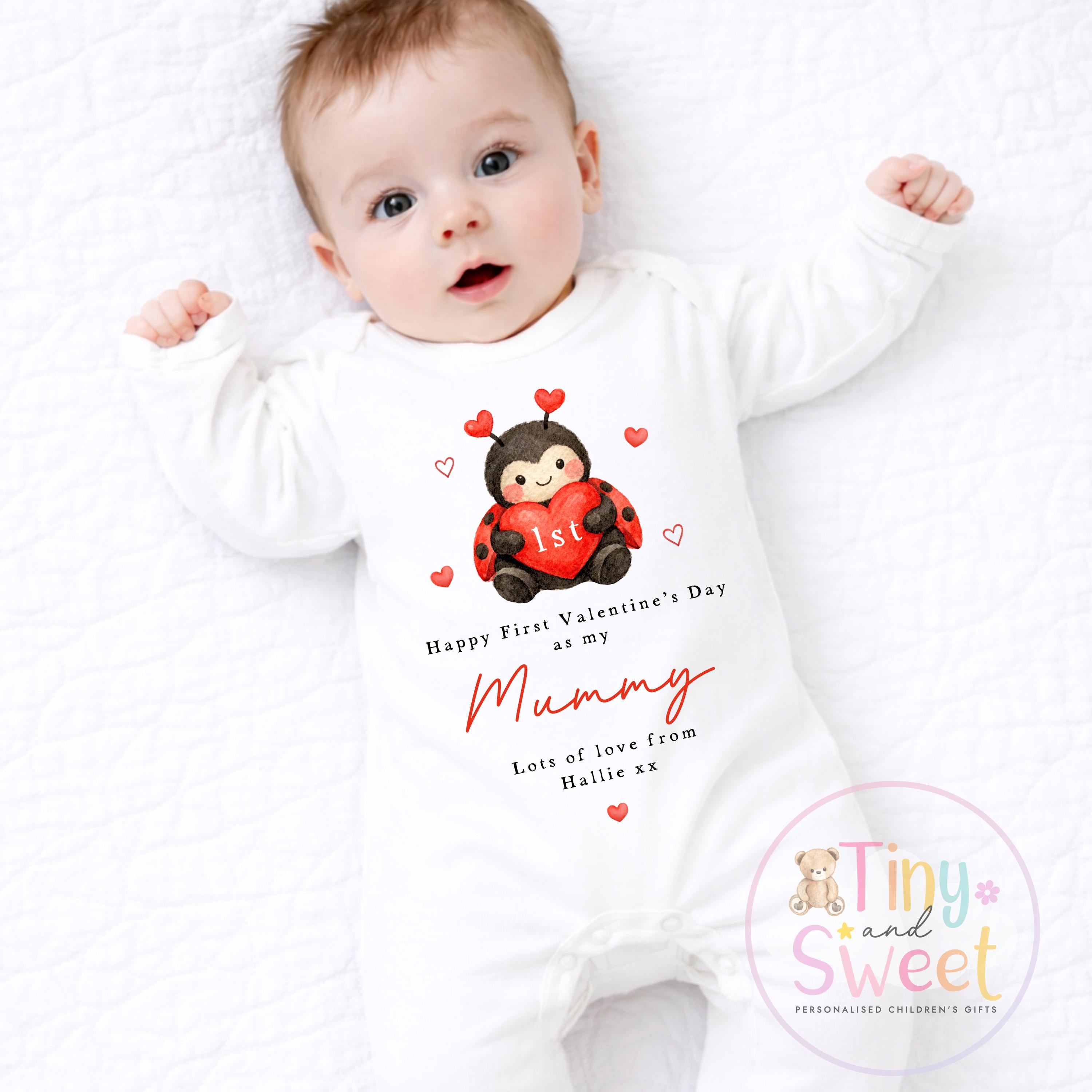 Valentines Day babygrow, 1st valentines day sleepsuit, 1st Valentines as My Daddy, New Dad Gift, Daddy Valentines