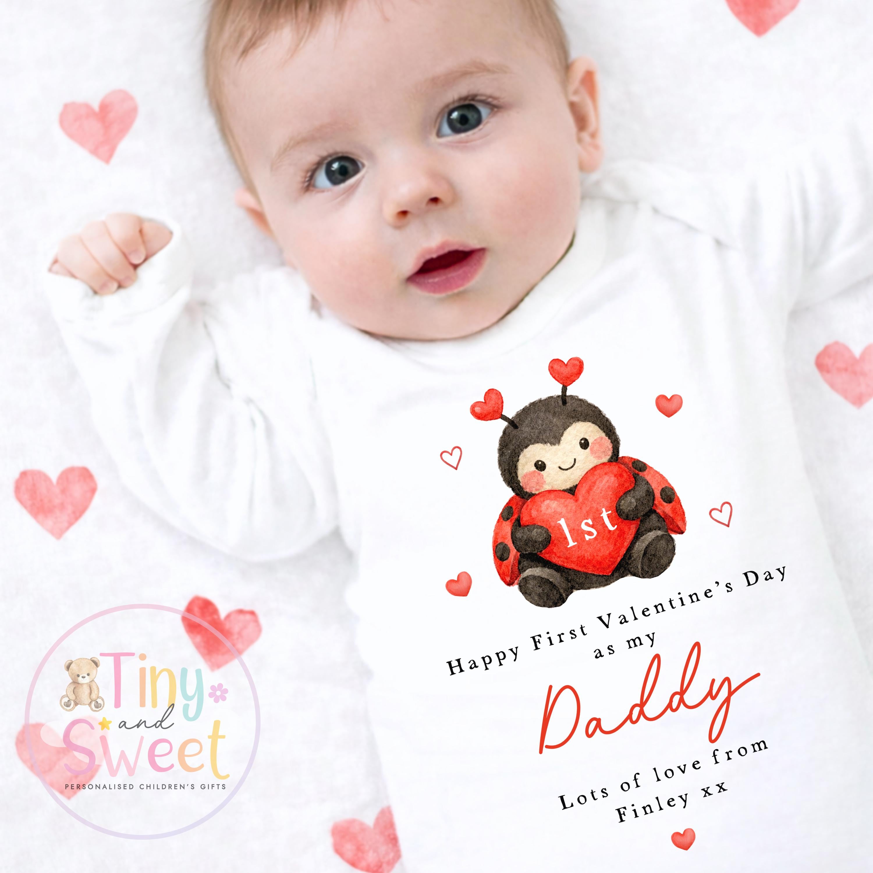 Valentines Day babygrow, 1st valentines day sleepsuit, 1st Valentines as My Daddy, New Dad Gift, Daddy Valentines