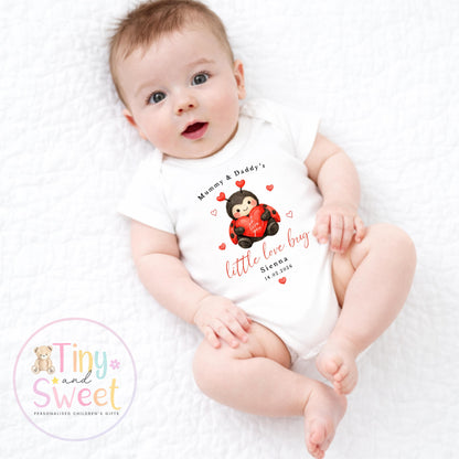 My First Valentines Day babygrow, 1st valentines day sleepsuit, 1st Valentines as My Daddy, New Dad Gift, Daddy Valentines