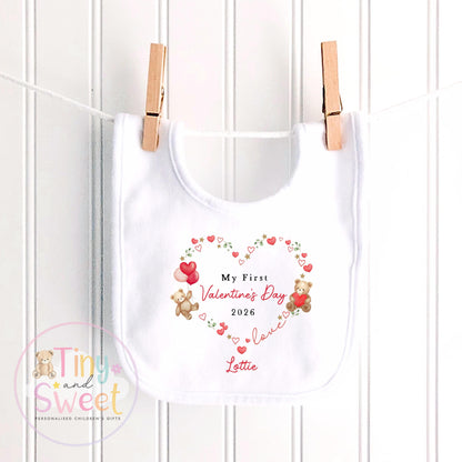 My First Valentines Day babygrow, 1st valentines day sleepsuit, 1st Valentines as My Daddy, New Dad Gift, Daddy Valentines