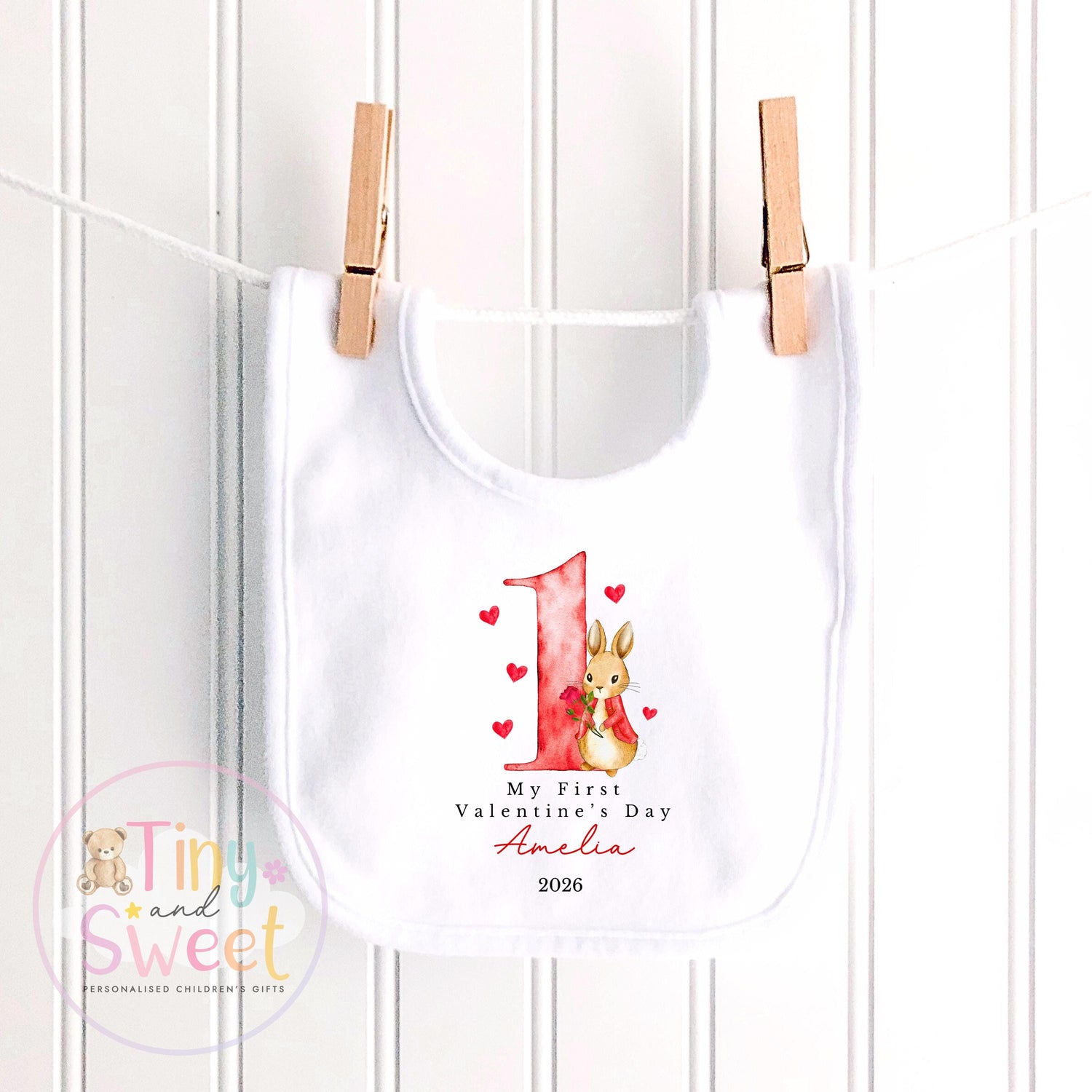 My First Valentines Day Gift, Personalised 1st Valentines Gift, First Valentines Teddy, Personalised Valentines Bunny, Soft Toy Keepsake