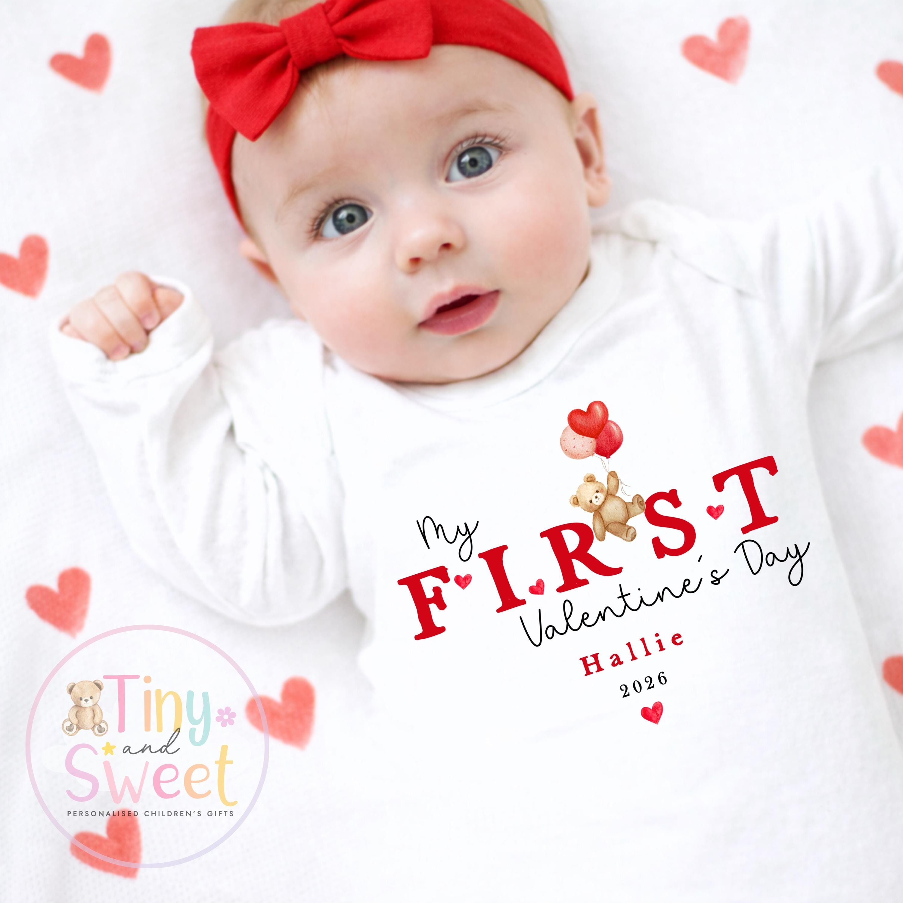My First Valentines Day babygrow, 1st valentines day sleepsuit, 1st Valentines as My Daddy, New Dad Gift, Daddy Valentines