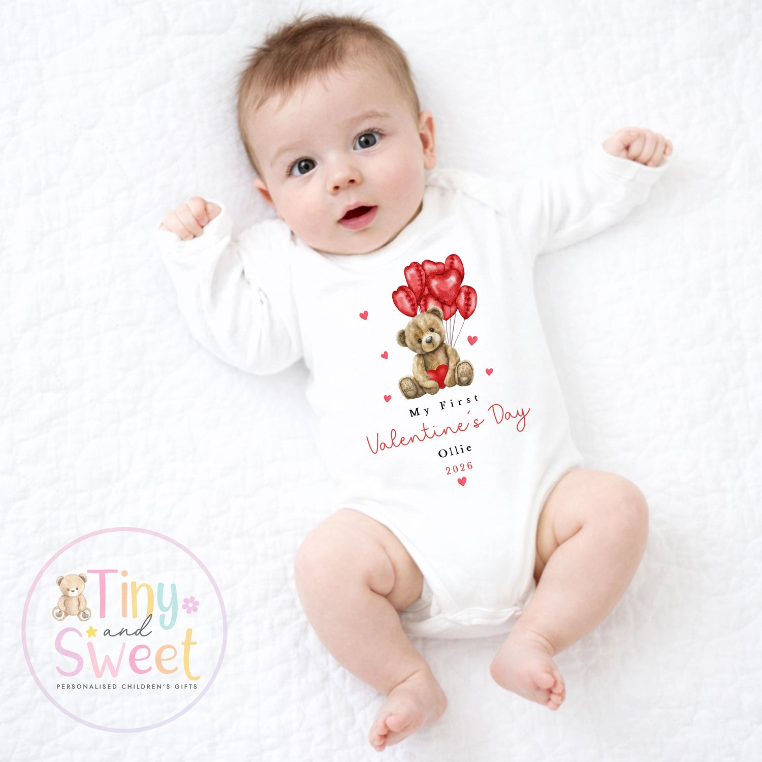 My First Valentines Day babygrow, 1st valentines day sleepsuit, 1st Valentines, New Baby Gift, Daddy Mummy Valentines
