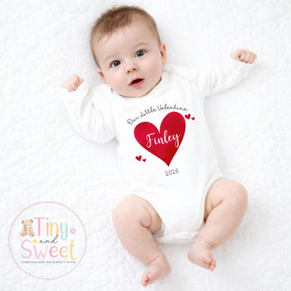 My First Valentines Day babygrow, 1st valentines day sleepsuit, 1st Valentines as My Daddy, New Dad Gift, Daddy Valentines