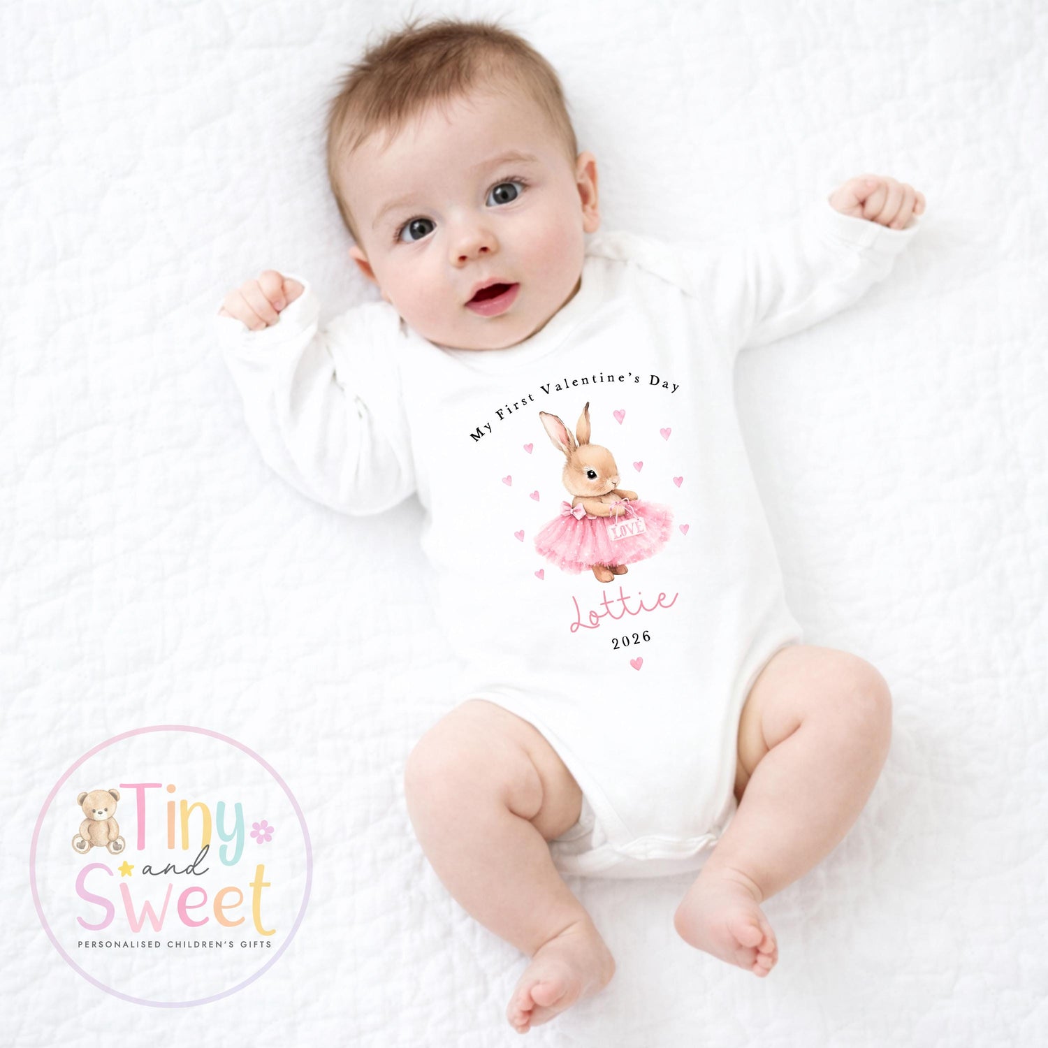 My First Valentines Day babygrow, 1st valentines day sleepsuit, 1st Valentines, New Baby Gift, Daddy Mummy Valentines