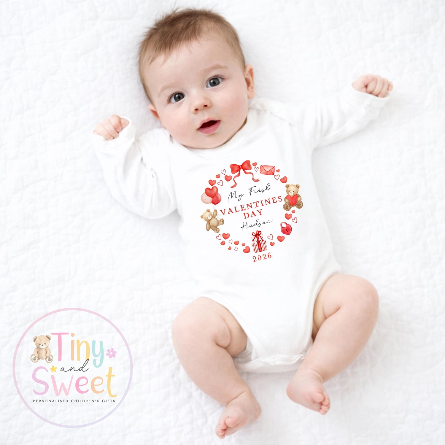 My First Valentines Day babygrow, 1st valentines day sleepsuit, 1st Valentines as My Daddy, New Dad Gift, Daddy Valentines