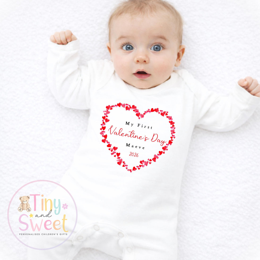 My First Valentines Day babygrow, 1st valentines day sleepsuit, 1st Valentines as My Daddy, New Dad Gift, Daddy Valentines