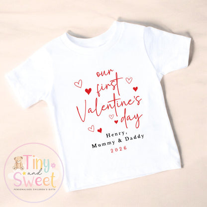 My First Valentines Day babygrow, 1st valentines day sleepsuit, 1st Valentines as My Daddy, New Dad Gift, Daddy Valentines