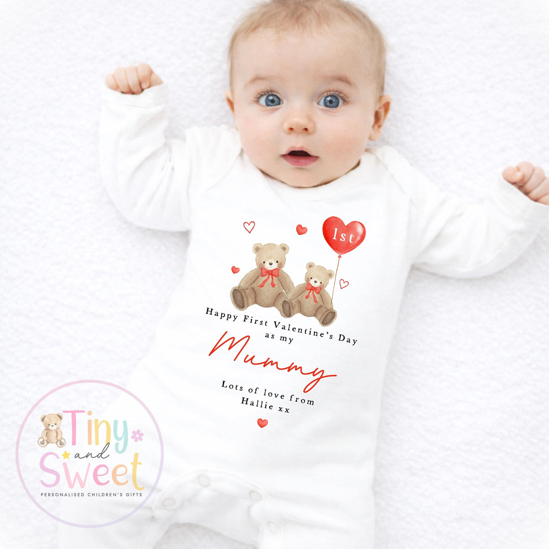 Valentines Day babygrow, 1st valentines day sleepsuit, 1st Valentines as My Daddy, New Dad Gift, Daddy Valentines