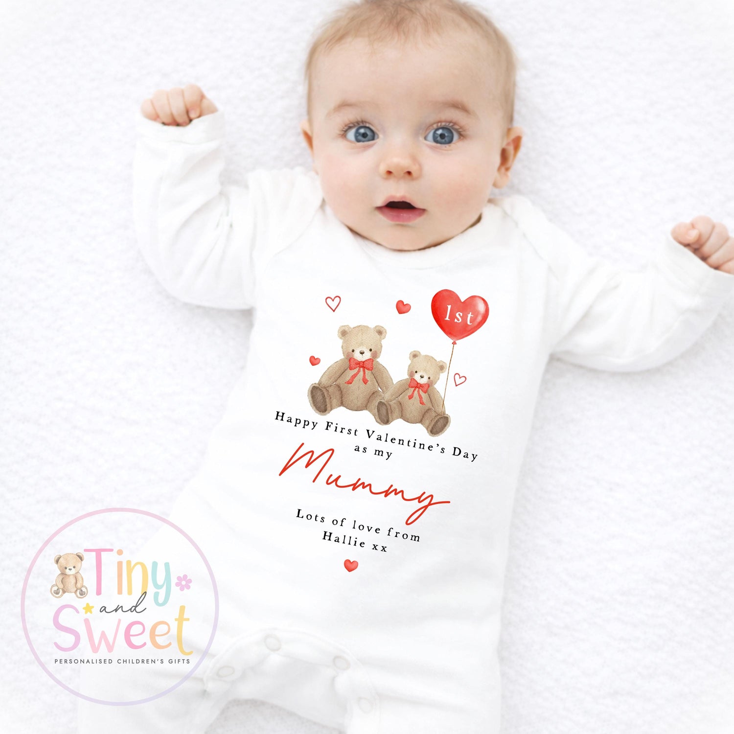 Valentines Day babygrow, 1st valentines day sleepsuit, 1st Valentines as My Daddy, New Dad Gift, Daddy Valentines