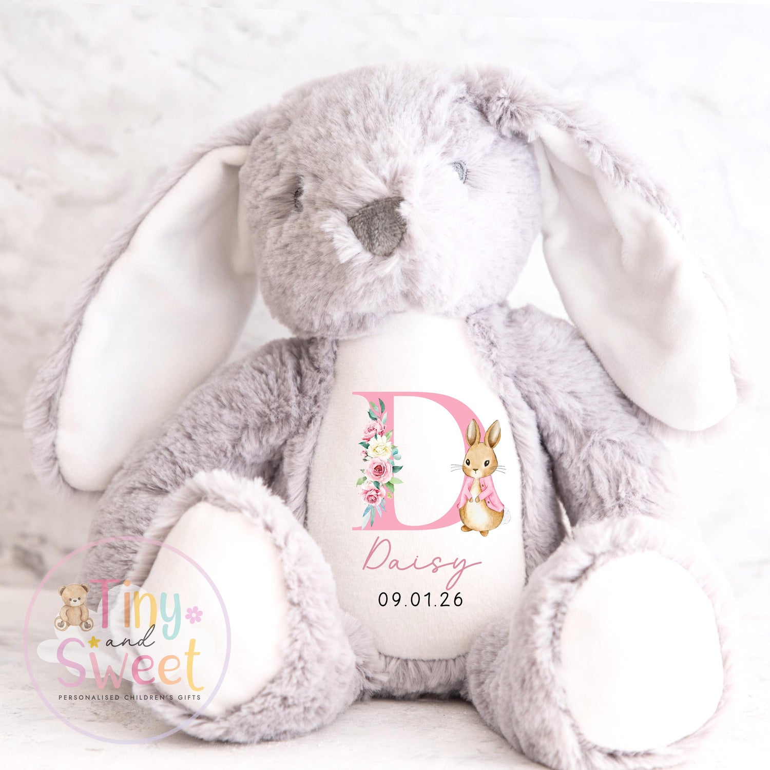Personalised New Baby soft Toy, New Birth Gift, New baby gift, Newborn Gift, Baby Keepsake, Baby shower gift, Birth stats, Teddy, Bunny