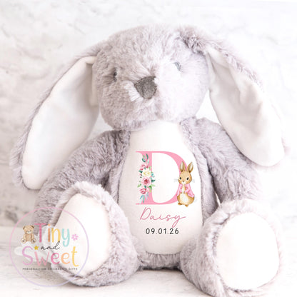 Personalised New Baby soft Toy, New Birth Gift, New baby gift, Newborn Gift, Baby Keepsake, Baby shower gift, Birth stats, Teddy, Bunny