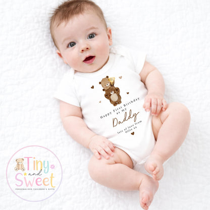 Happy Birthday Daddy, 1st Birthday as My Daddy, New Dad Gift, Dad Birthday, Daddy Birthday, Sleepsuit Babygrow Bodysuit Dad Birthday