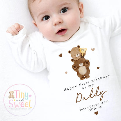 Happy Birthday Daddy, 1st Birthday as My Daddy, New Dad Gift, Dad Birthday, Daddy Birthday, Sleepsuit Babygrow Bodysuit Dad Birthday
