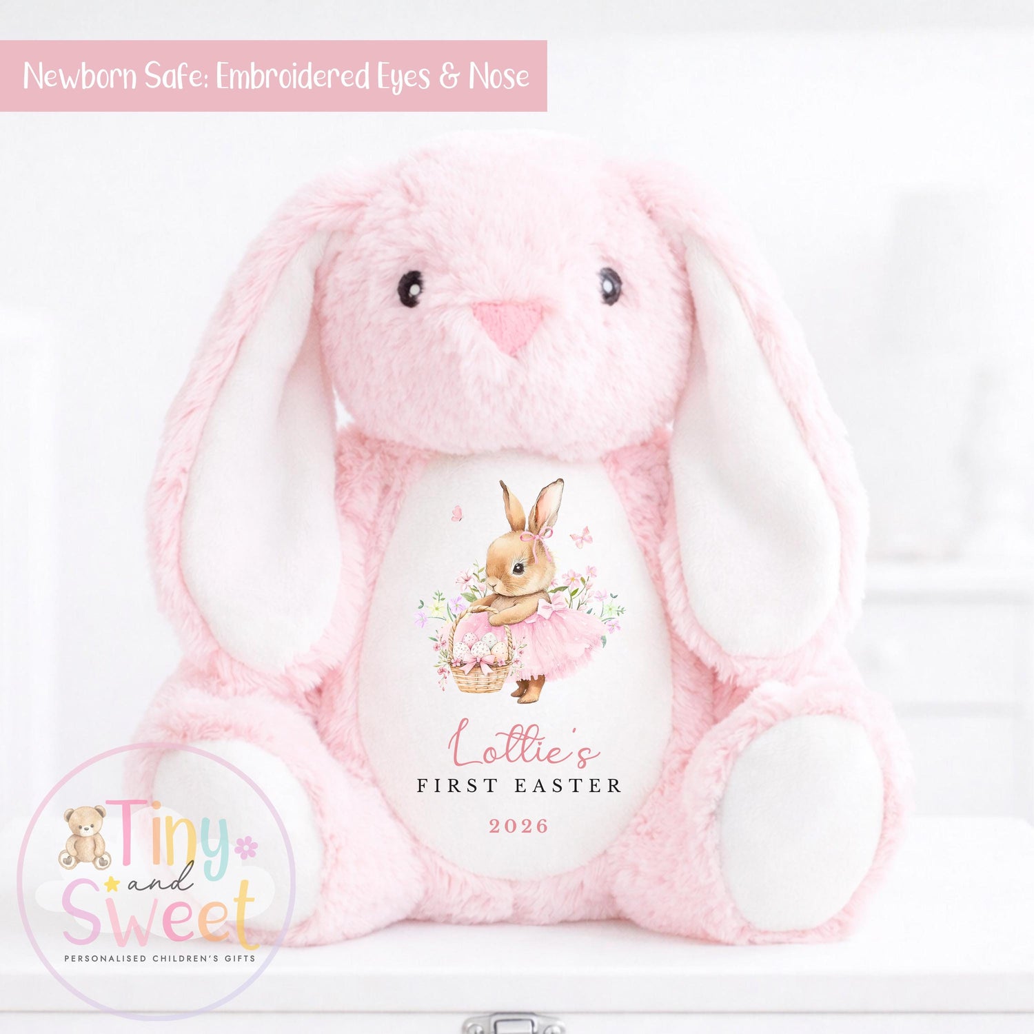 My First Easter Gift, 1st Easter Gift, Easter Bunny Toy, Personalised Easter Bunny, Soft Toy Keepsake, Name Bunny, Granddaughter Gift