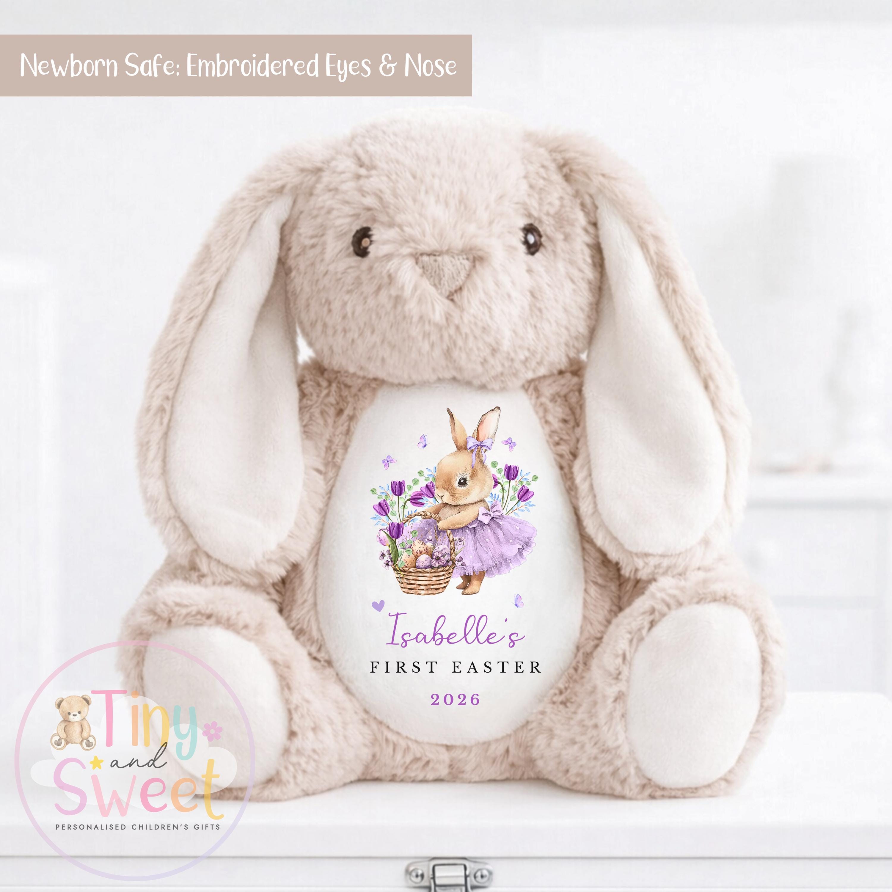 My First Easter Gift, 1st Easter Gift, Easter Bunny Toy, Personalised Easter Bunny, Soft Toy Keepsake, Name Bunny, Granddaughter Gift