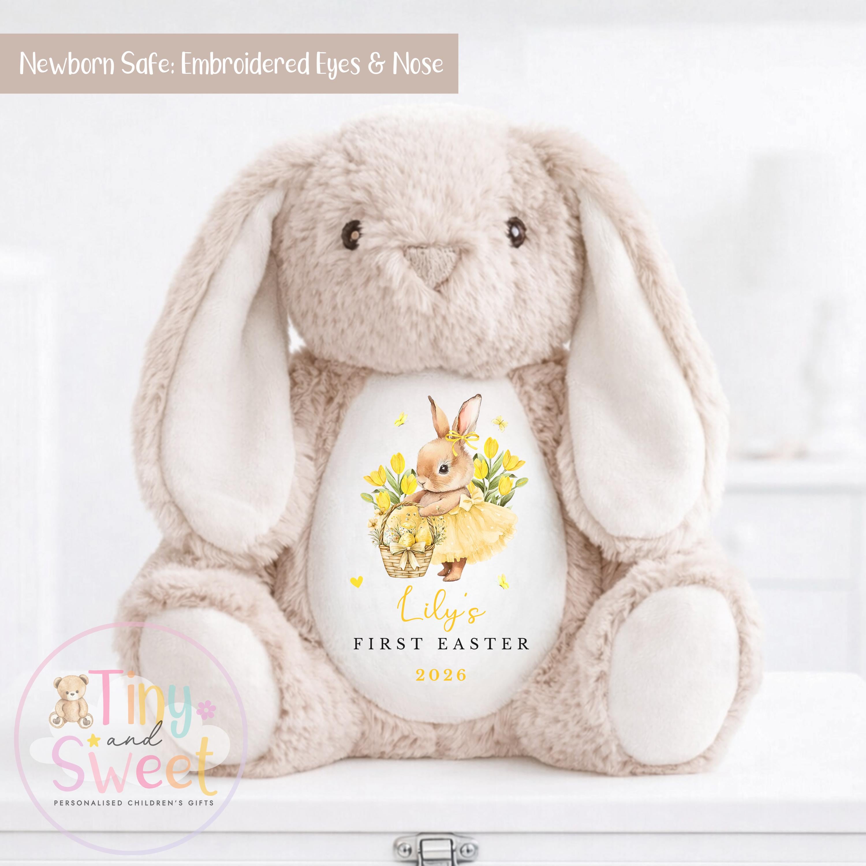 My First Easter Gift, 1st Easter Gift, Easter Bunny Toy, Personalised Easter Bunny, Soft Toy Keepsake, Name Bunny, Granddaughter Gift