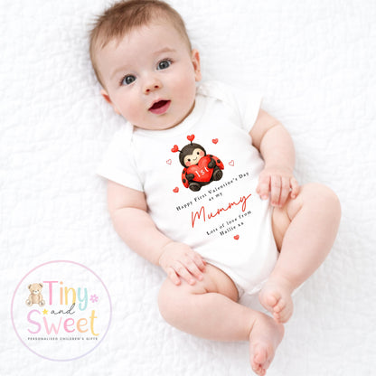 Valentines Day babygrow, 1st valentines day sleepsuit, 1st Valentines as My Daddy, New Dad Gift, Daddy Valentines
