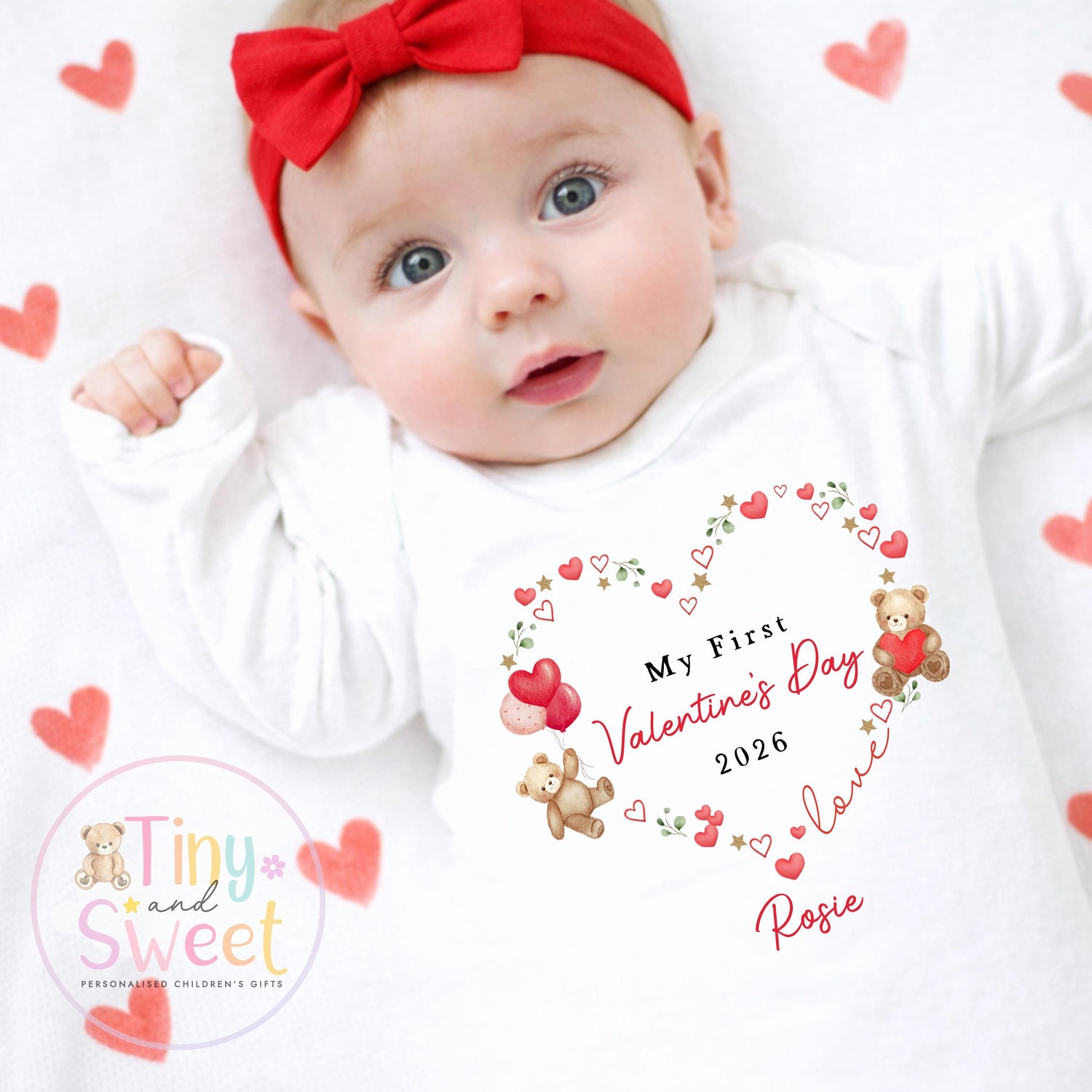 My First Valentines Day babygrow, 1st valentines day sleepsuit, 1st Valentines as My Daddy, New Dad Gift, Daddy Valentines
