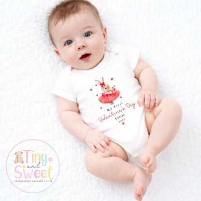 My First Valentines Day babygrow, 1st valentines day sleepsuit, 1st Valentines as My Daddy, New Dad Gift, Daddy Valentines