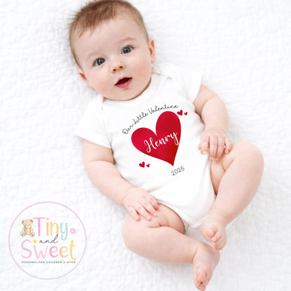 My First Valentines Day babygrow, 1st valentines day sleepsuit, 1st Valentines as My Daddy, New Dad Gift, Daddy Valentines