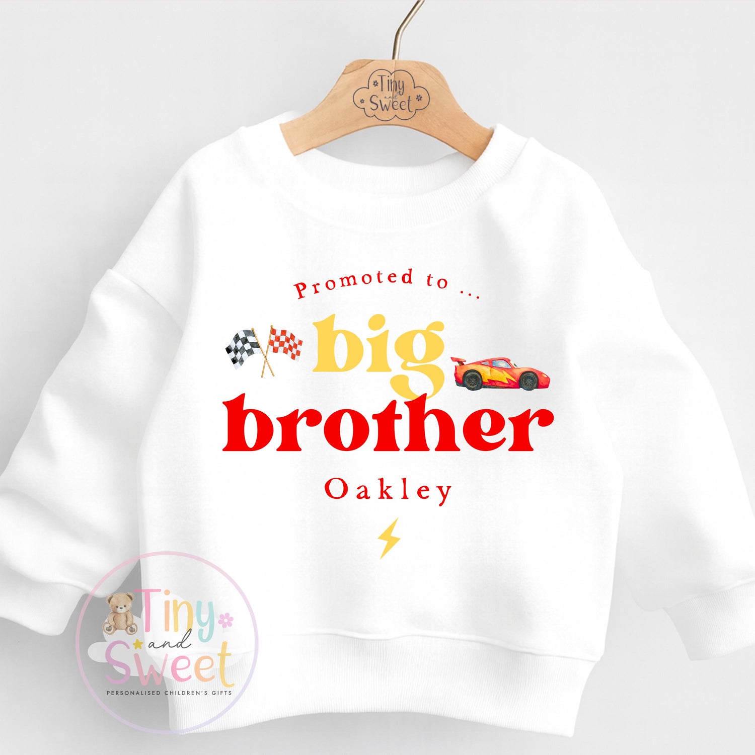 Promoted to Big Brother Sweatshirt - Pregnancy Announcement T Shirt, New Sibling Gift, Lightning Brother