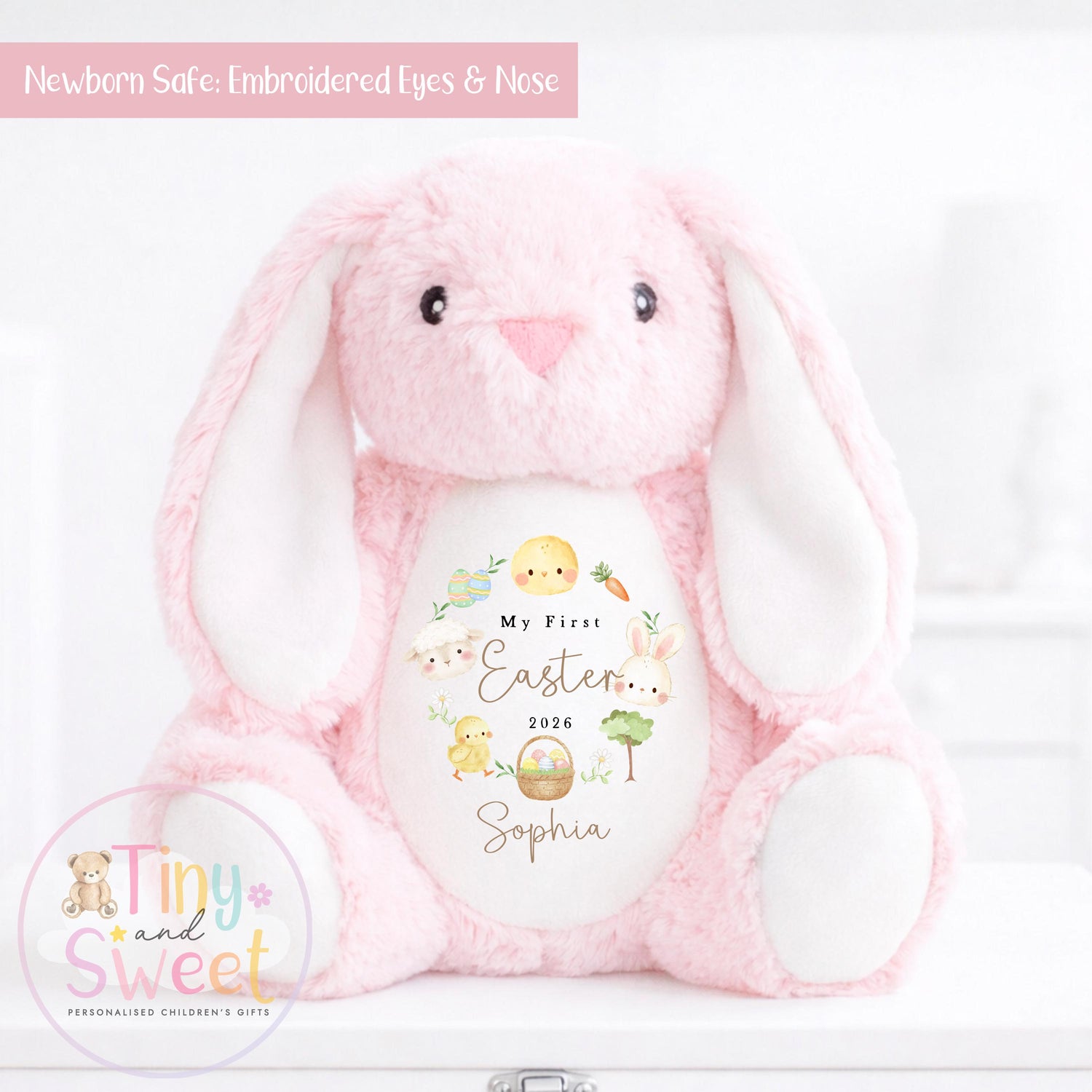 Personalized Easter Bunny Toy, My First Easter Gift, Soft Keepsake