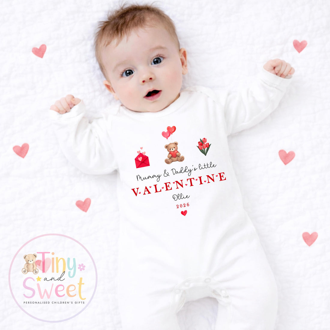 Mummy/Daddys Little Valentine Personalised Babygrow