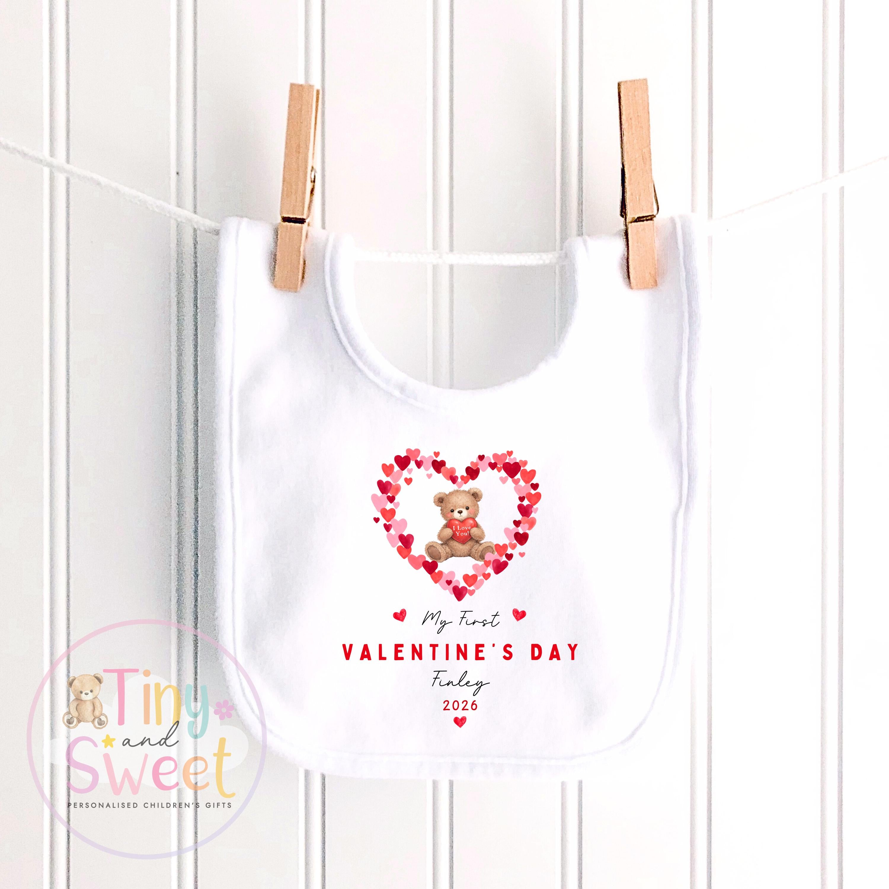 My First Valentines Day babygrow, 1st valentines day sleepsuit, 1st Valentines, New Baby Gift, Daddy Mummy Valentines