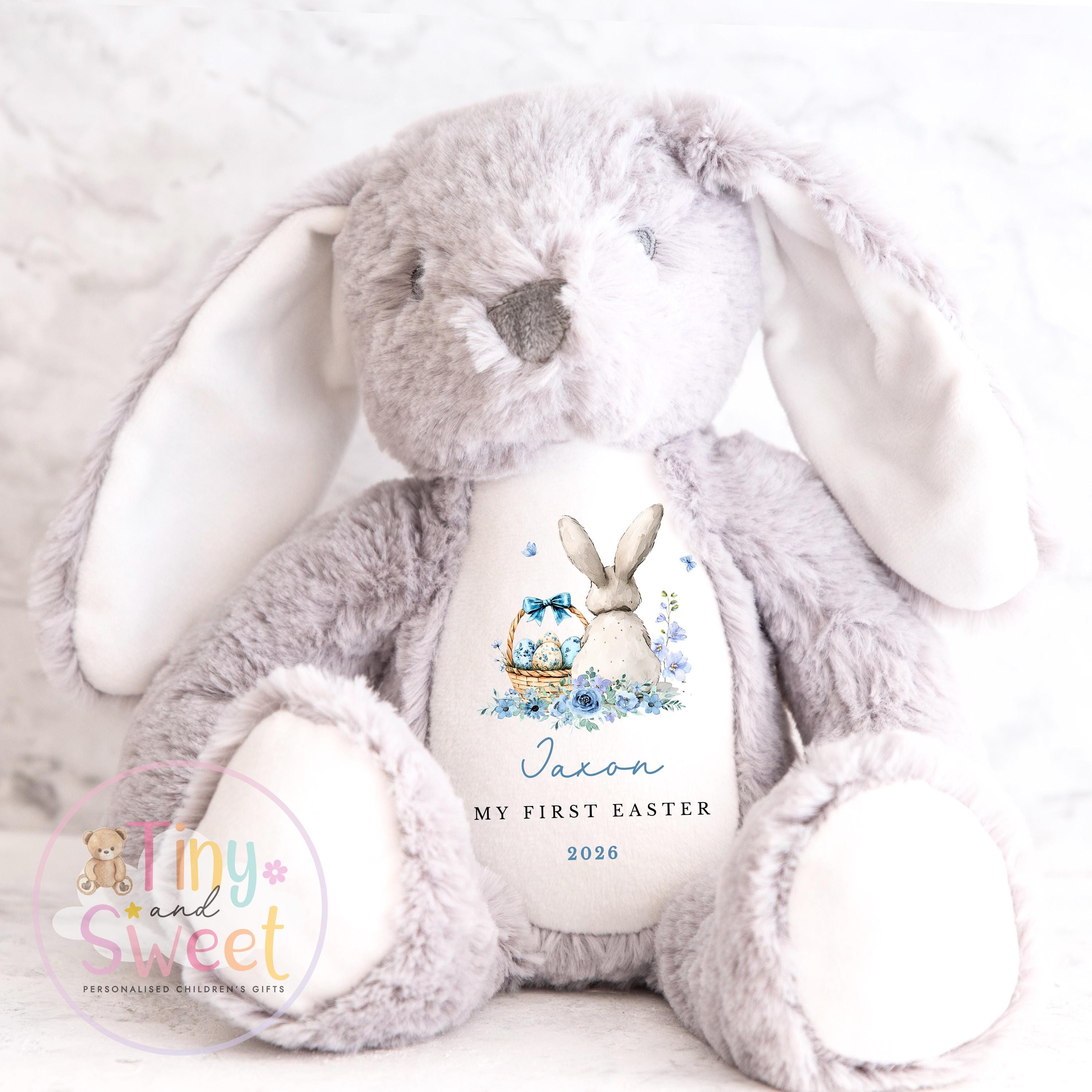My First Easter Gift, 1st Easter Gift, Easter Bunny Toy, Personalised Easter Bunny, Soft Toy Keepsake, Name Bunny, Grandson Gift